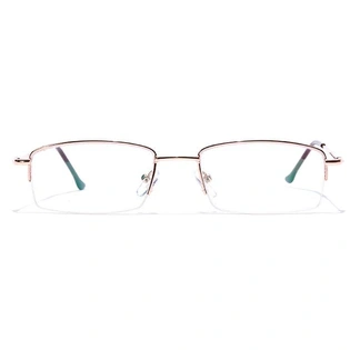 GRAVIATE by Coolwinks E25C7057 Glossy Gold Half Frame Rectangle Eyeglasses for Men and Women