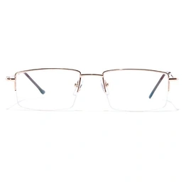 GRAVIATE by Coolwinks E25C7058 Glossy Gold Half Frame Rectangle Eyeglasses for Men and Women