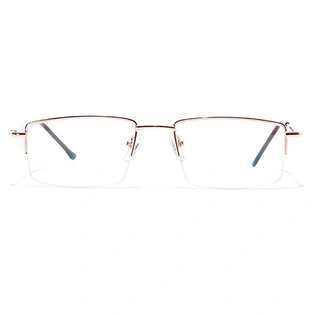 GRAVIATE by Coolwinks E25C7058 Glossy Gold Half Frame Rectangle Eyeglasses for Men and Women