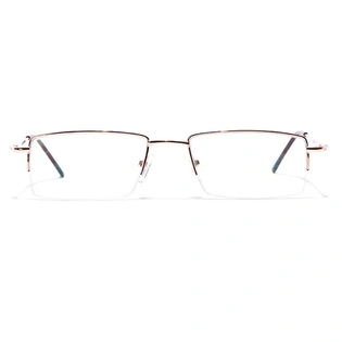 GRAVIATE by Coolwinks E25C7059 Glossy Gold Half Frame Rectangle Eyeglasses for Men and Women