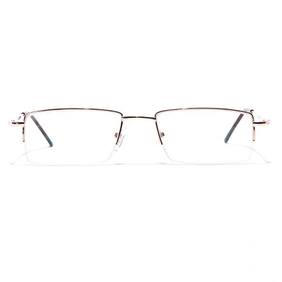 GRAVIATE by Coolwinks E25C7059 Glossy Gold Half Frame Rectangle Eyeglasses for Men and Women