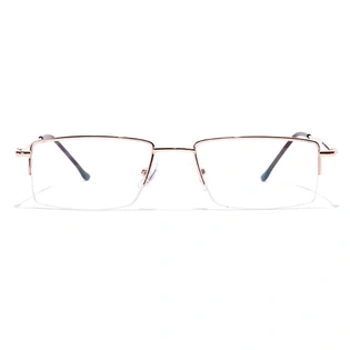 GRAVIATE by Coolwinks E25C7060 Glossy Gold Half Frame Rectangle Eyeglasses for Men and Women