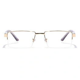 GRAVIATE by Coolwinks E25C7153 Glossy Gold Half Frame Rectangle Eyeglasses for Men and Women