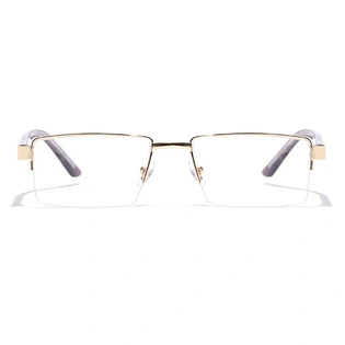 GRAVIATE by Coolwinks E25C7153 Glossy Gold Half Frame Rectangle Eyeglasses for Men and Women