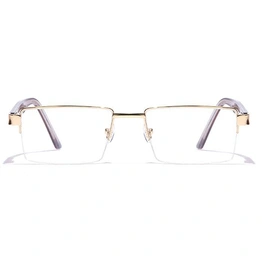 GRAVIATE by Coolwinks E25C7159 Glossy Gold Half Frame Rectangle Eyeglasses for Men and Women