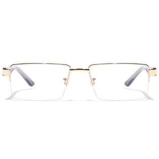 GRAVIATE by Coolwinks E25C7161 Glossy Gold Half Frame Rectangle Eyeglasses for Men and Women