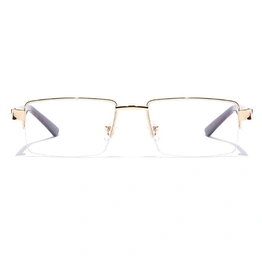 GRAVIATE by Coolwinks E25C7163 Glossy Gold Half Frame Rectangle Eyeglasses for Men and Women