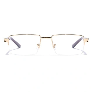 GRAVIATE by Coolwinks E25C7163 Glossy Gold Half Frame Rectangle Eyeglasses for Men and Women