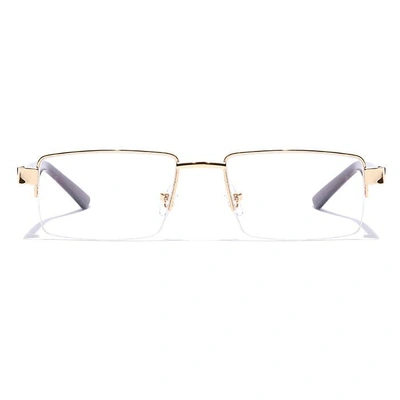 GRAVIATE by Coolwinks E25C7163 Glossy Gold Half Frame Rectangle Eyeglasses for Men and Women