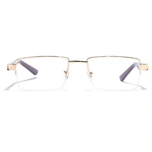 GRAVIATE by Coolwinks E25C7165 Glossy Gold Half Frame Rectangle Eyeglasses for Men and Women