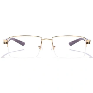 GRAVIATE by Coolwinks E25C7167 Glossy Gold Half Frame Rectangle Eyeglasses for Men and Women