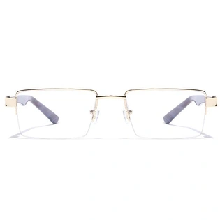 GRAVIATE by Coolwinks E25C7169 Glossy Gold Half Frame Rectangle Eyeglasses for Men and Women