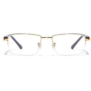 GRAVIATE by Coolwinks E25C7175 Glossy Gold Half Frame Rectangle Eyeglasses for Men and Women