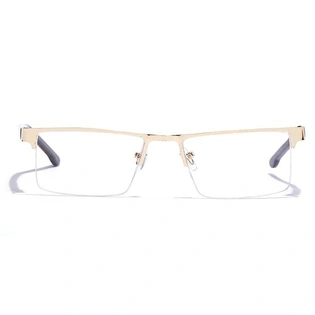 GRAVIATE by Coolwinks E25C7179 Glossy Gold Half Frame Rectangle Eyeglasses for Men and Women