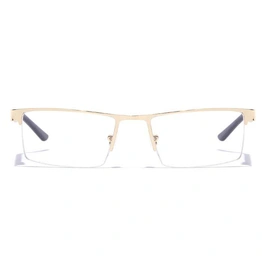 GRAVIATE by Coolwinks E25C7185 Glossy Gold Half Frame Rectangle Eyeglasses for Men and Women