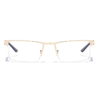 GRAVIATE by Coolwinks E25C7185 Glossy Gold Half Frame Rectangle Eyeglasses for Men and Women