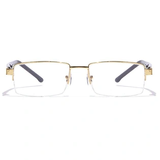 GRAVIATE by Coolwinks E25C7187 Glossy Gold Half Frame Rectangle Eyeglasses for Men and Women