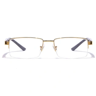 GRAVIATE by Coolwinks E25C7191 Glossy Gold Half Frame Rectangle Eyeglasses for Men and Women