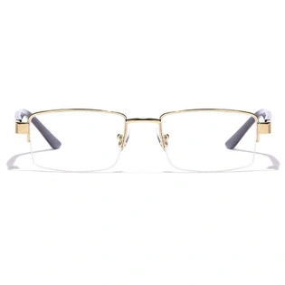 GRAVIATE by Coolwinks E25C7195 Glossy Gold Half Frame Rectangle Eyeglasses for Men and Women