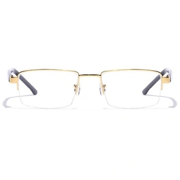 GRAVIATE by Coolwinks E25C7199 Glossy Gold Half Frame Rectangle Eyeglasses for Men and Women