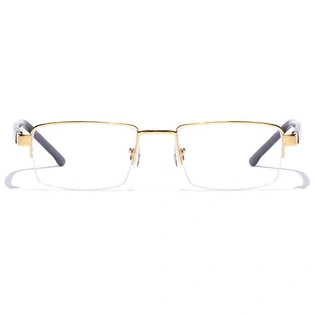 GRAVIATE by Coolwinks E25C7199 Glossy Gold Half Frame Rectangle Eyeglasses for Men and Women