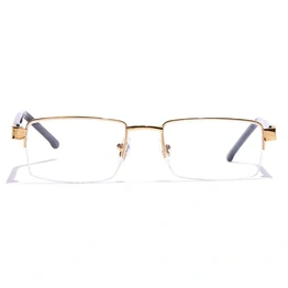 GRAVIATE by Coolwinks E25C7201 Glossy Gold Half Frame Rectangle Eyeglasses for Men and Women