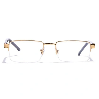 GRAVIATE by Coolwinks E25C7201 Glossy Gold Half Frame Rectangle Eyeglasses for Men and Women