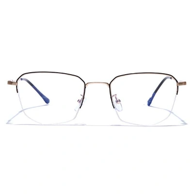 GRAVIATE by Coolwinks E25C7598 Matte Gold Half Frame Retro Square Eyeglasses for Men and Women