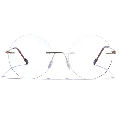 GRAVIATE by Coolwinks E25C6154 Glossy Gold Rimless Round Eyeglasses for Men and Women