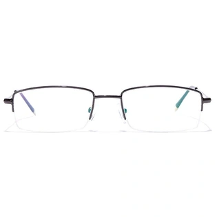 GRAVIATE by Coolwinks E13A7029 Glossy Gunmetal Half Frame Rectangle Eyeglasses for Men and Women