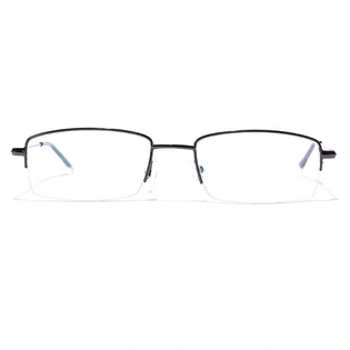 GRAVIATE by Coolwinks E13B7019 Glossy Gunmetal Half Frame Rectangle Eyeglasses for Men and Women