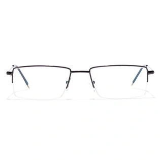 GRAVIATE by Coolwinks E13B7025 Glossy Gunmetal Half Frame Rectangle Eyeglasses for Men and Women