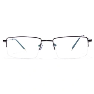 GRAVIATE by Coolwinks E13B7031 Glossy Gunmetal Half Frame Rectangle Eyeglasses for Men and Women