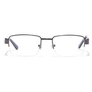 GRAVIATE by Coolwinks E13B7041 Glossy Gunmetal Half Frame Rectangle Eyeglasses for Men and Women