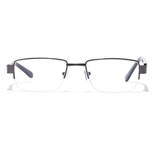 GRAVIATE by Coolwinks E13B7050 Glossy Gunmetal Half Frame Rectangle Eyeglasses for Men and Women