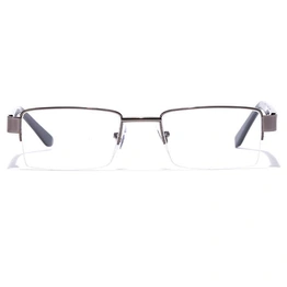 GRAVIATE by Coolwinks E13B7052 Glossy Gunmetal Half Frame Rectangle Eyeglasses for Men and Women