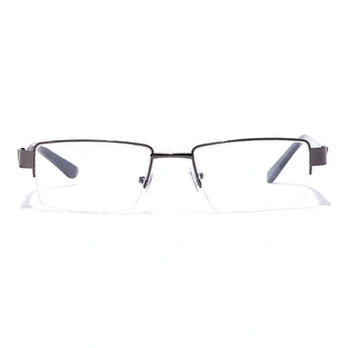 GRAVIATE by Coolwinks E13B7112 Glossy Gunmetal Half Frame Rectangle Eyeglasses for Men and Women