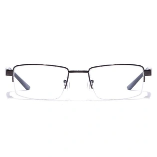 GRAVIATE by Coolwinks E13B7203 Glossy Gunmetal Half Frame Rectangle Eyeglasses for Men and Women