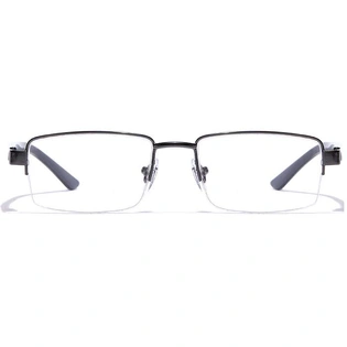 GRAVIATE by Coolwinks E13B7207 Glossy Gunmetal Half Frame Rectangle Eyeglasses for Men and Women