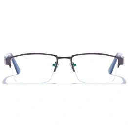 GRAVIATE by Coolwinks E13C6777 Glossy Gunmetal Half Frame Rectangle Eyeglasses for Men and Women