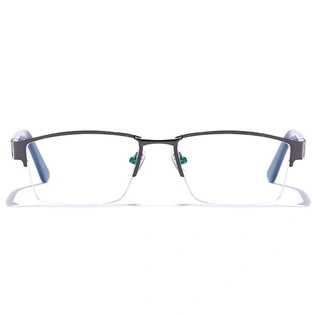 GRAVIATE by Coolwinks E13C6777 Glossy Gunmetal Half Frame Rectangle Eyeglasses for Men and Women