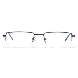 GRAVIATE by Coolwinks E13C7033 Glossy Gunmetal Half Frame Rectangle Eyeglasses for Men and Women