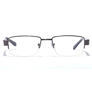 GRAVIATE by Coolwinks E13C7044 Glossy Gunmetal Half Frame Rectangle Eyeglasses for Men and Women