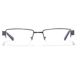 GRAVIATE by Coolwinks E13C7046 Glossy Gunmetal Half Frame Rectangle Eyeglasses for Men and Women