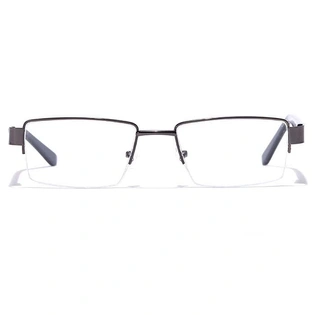 GRAVIATE by Coolwinks E13C7046 Glossy Gunmetal Half Frame Rectangle Eyeglasses for Men and Women