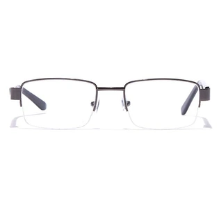 GRAVIATE by Coolwinks E13C7048 Glossy Gunmetal Half Frame Rectangle Eyeglasses for Men and Women