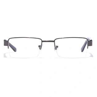 GRAVIATE by Coolwinks E13C7052 Glossy Gunmetal Half Frame Rectangle Eyeglasses for Men and Women