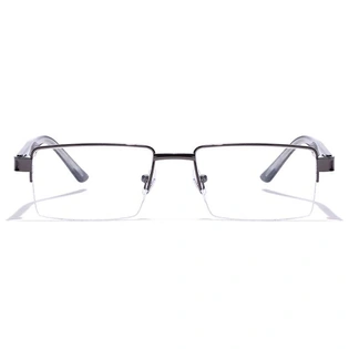 GRAVIATE by Coolwinks E13C7160 Glossy Gunmetal Half Frame Rectangle Eyeglasses for Men and Women