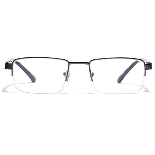 GRAVIATE by Coolwinks E13C7174 Glossy Gunmetal Half Frame Rectangle Eyeglasses for Men and Women