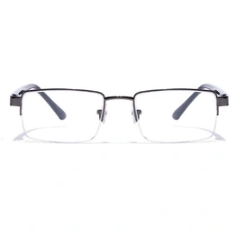 GRAVIATE by Coolwinks E13C7176 Glossy Gunmetal Half Frame Rectangle Eyeglasses for Men and Women